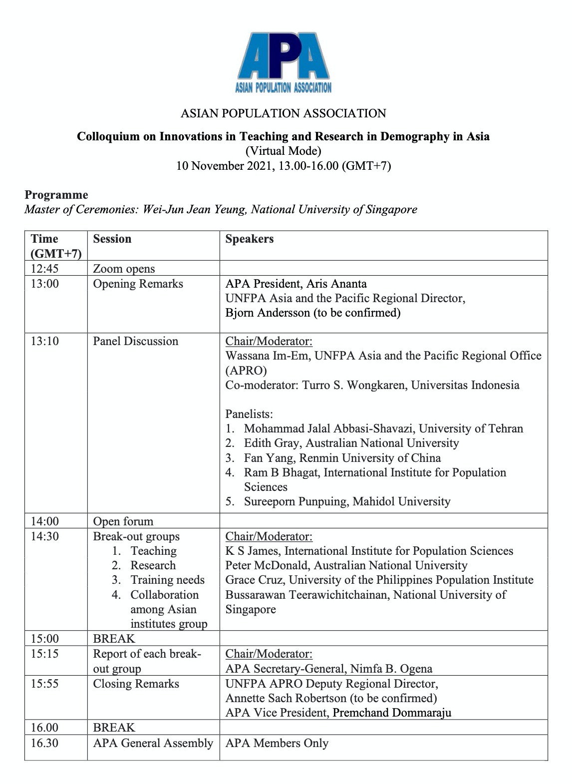 APA Colloquium 2021 Programme s